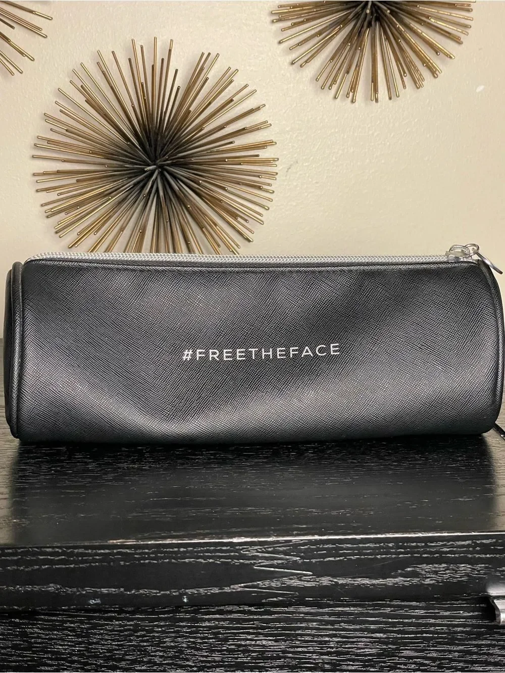 BAREPRO Small Black Faux Leather Travel Pouch by bareMinerals #freetheface